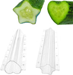 2PCS Cucumber Styling Growth Mold Plastic Heart Shaped Five-Pointed Star Transparent Garden Fruit Vegetable Growing Molds(Star+Heart)
