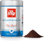illy Ground Coffee Espresso - 100% Arabica Coffee Ground – Classico Decaf Roast - Notes of Caramel, Toasted Bread & Chocolate - Rich Aromatic Profile - Precise Roast - No Preservatives – 8.8 Ounce