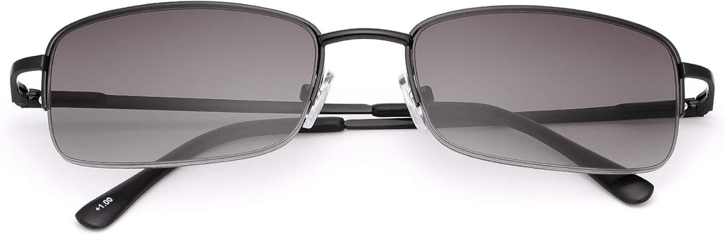 MIRYEA Full Lens Reading Glasses Spring Hinge UV400 Protection Sunglasses Blue Light Blocking Sun Readers for Men and Women