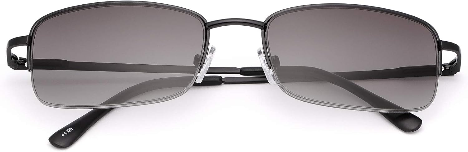 MIRYEA Full Lens Reading Glasses Spring Hinge UV400 Protection Sunglasses Blue Light Blocking Sun Readers for Men and Women