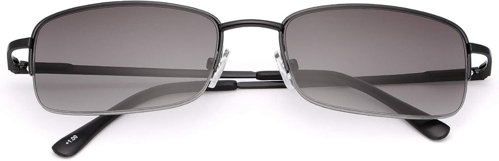 MIRYEA Full Lens Reading Glasses Spring Hinge UV400 Protection Sunglasses Blue Light Blocking Sun Readers for Men and Women