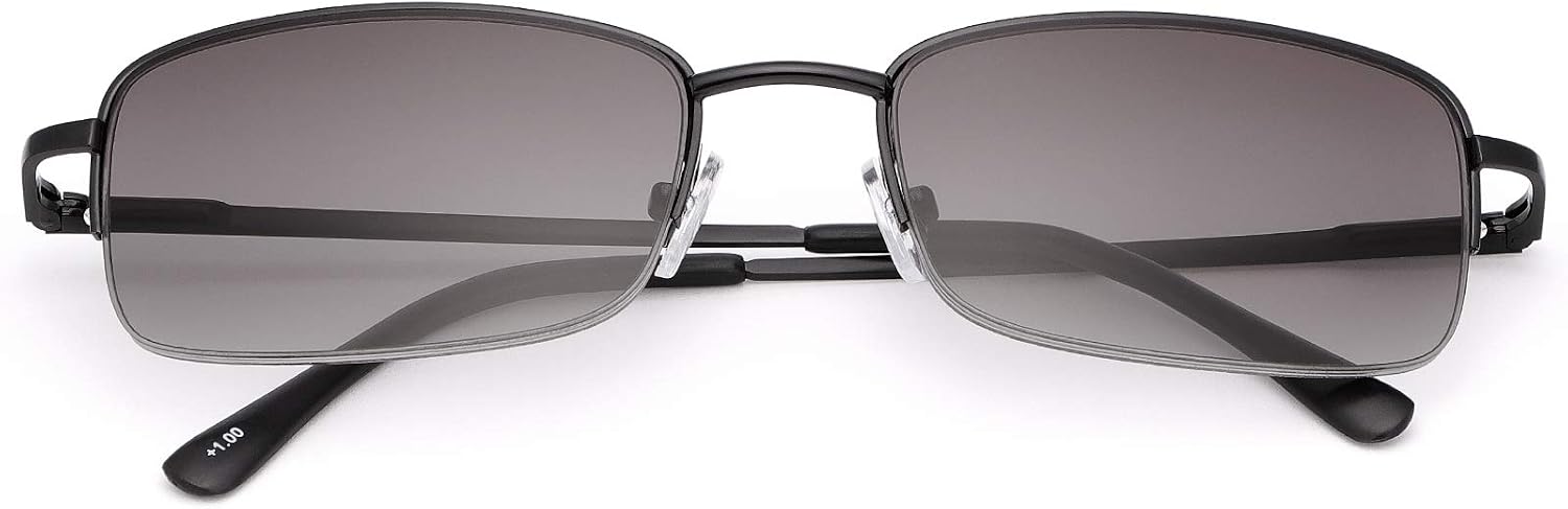 MIRYEA Full Lens Reading Glasses Spring Hinge UV400 Protection Sunglasses Blue Light Blocking Sun Readers for Men and Women