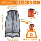 Mosquito Head Net Mesh with Drawstring, Bug Face Netting for Hats, Mesh Face Shield for Men & Women for Outdoor Hiking Camping Climbing Walking