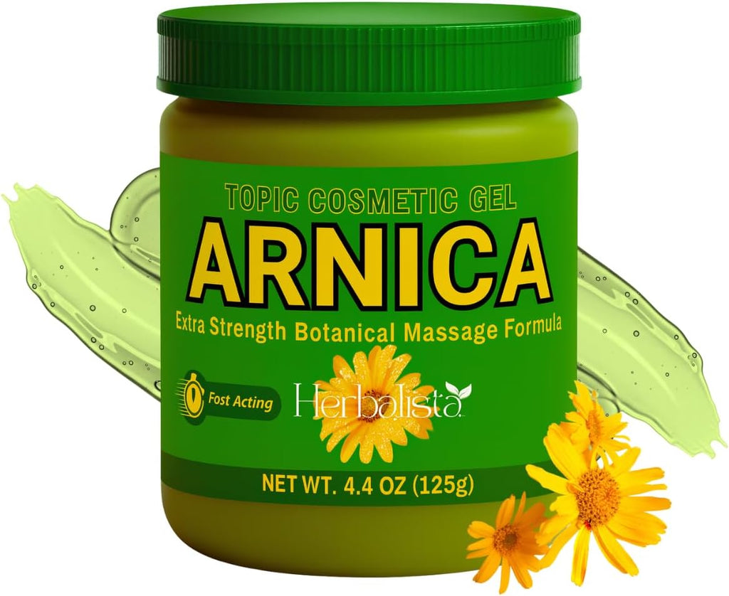 Arnica Extra Strength Topical Gel 4.23 oz (125g), Natural High Potency Fast-Absorbing Botanical Gel for Muscles & Joints, Cooling Herbal Massage Therapy, Post-Workout & Daily Use, Vegan & Non-GMO