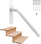 16 Inch White Stair Handrails for 1-3 Steps, Munzong Anti-Slip SUS304 Stainless Steel Hand Rail for Stairs, Knurled Safety Grab Bar for Outdoor Garage Porch Entry Interior Exterior Stairway-1.25” Tube