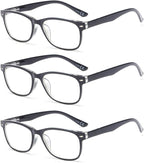 Suertree Reading Glasses for Men Women 3 Pack UV Ray Eyeglasses Anti Glare Spring Hinge Readers Aid
