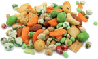 Oregon Farm Fresh Snacks Wasabi Peas & Rice Crackers Mix - Locally Sourced and Freshly Made Asian Snacks with Wasabi Almonds, Peanuts, Soybeans & Nut Crackers (32 oz)