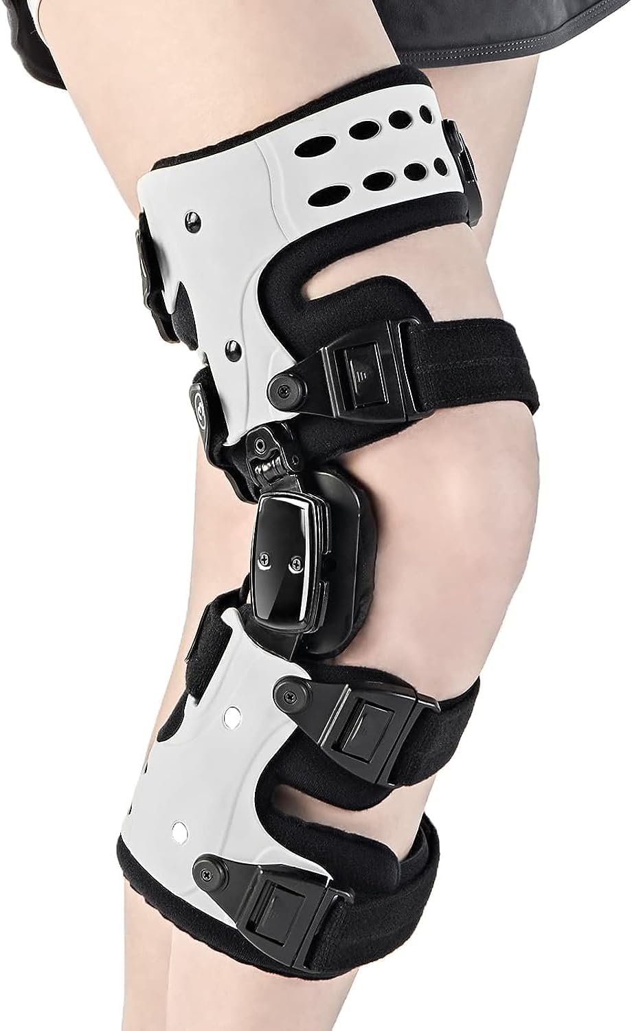 OA Unloader Knee Brace - Arthritis Pain Relief, Osteoarthritis, Bone on Bone Knee Joint Pain, Cartilage Defect Repair, Avascular Necrosis Hinged, Lateral Degeneration (White Right)