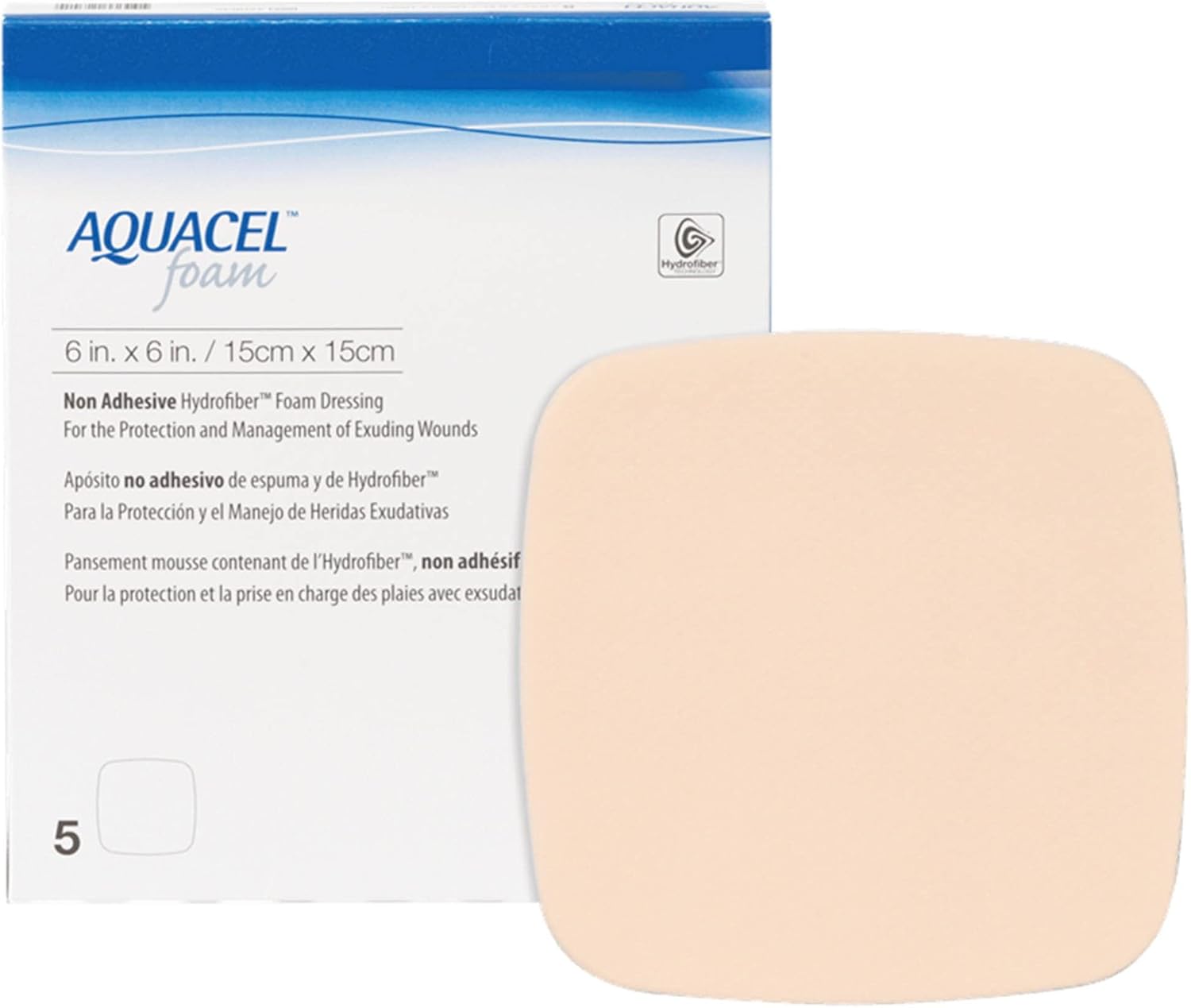 AQUACEL foam dressing non-adhesive 6" x 6" (15 cm x 15 cm)