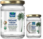 Parachute Naturalz Virgin Coconut Oil | 100% Organic Cooking Oil, Hair Oil and Body Oil | Cold Pressed | USDA Certified |16 Fl. Oz | Glass Jar | 16 fl oz + 6.7 floz | Pack of 2