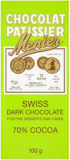 Menier Swiss Dark Cooking Chocolate (100g) - Pack of 2
