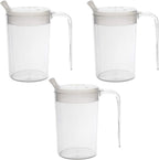 Independence 10oz 1-Handle Plastic Mug with 2 Style Lids, Lightweight Drinking Cup with Easy-to-Grasp Handles for Hot and Cold Beverages, PSC 55 Spill-Resistant Adult Sippy Cup - 3 Pack