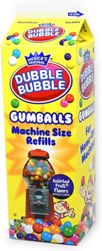 Dubble Bubble Gumball Machine Refill Carton - Bulk Bubblegum Balls - .625 Inch Assorted Gumballs for Small Mini Candy Dispenser - 20 Ounce
