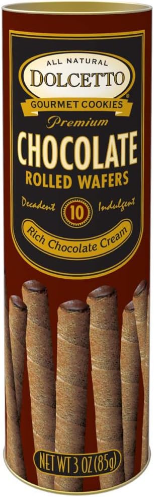 Classic Dolcetto Gourmet Chocolate Rolled Wafers With Rich Chocolate Cream