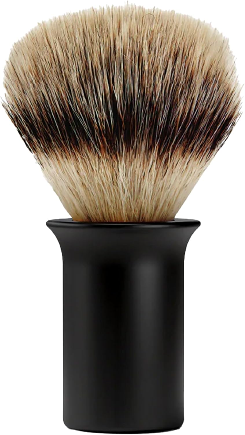 SUPPLY Silvertip Synthetic Shaving Brush for Men – Dense Synthetic Fibers, Thick Lather, Matte Black