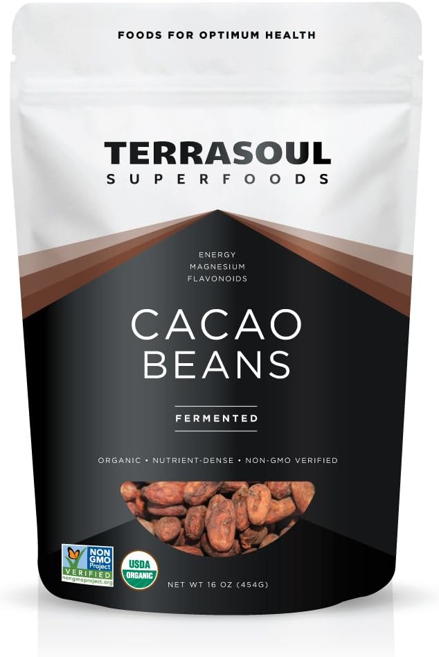 Terrasoul Superfoods Raw Organic Criollo Cacao Beans, 16 Oz, Raw Chocolate Goodness for Baking, Snacking, and Homemade Chocolate Creations