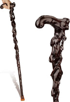Wooden Walking Cane for Men & Women, 37.4" Trekking Pole Hiking Stick, Handcrafted of Lightweight Wood, Ergonomic Wood Cane for Seniors, Disability or Limited Mobility,Birthday Gift