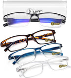 LUFF 4Pcs Anti-Blue-ray Reading Glasses Portable Ultra-Light Readers(1.00X)