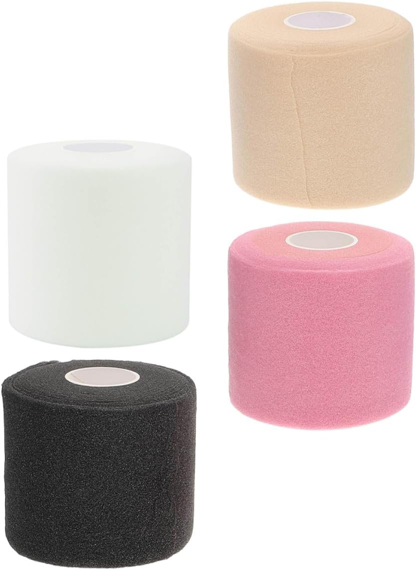 Athletic Wrap Tapes 4pcs Set Elastic Sports Bandages Sponge Cushion Protective Wrist Support Breathable Self-Adhesive Tapes for Joint Stabilization and Injury Prevention
