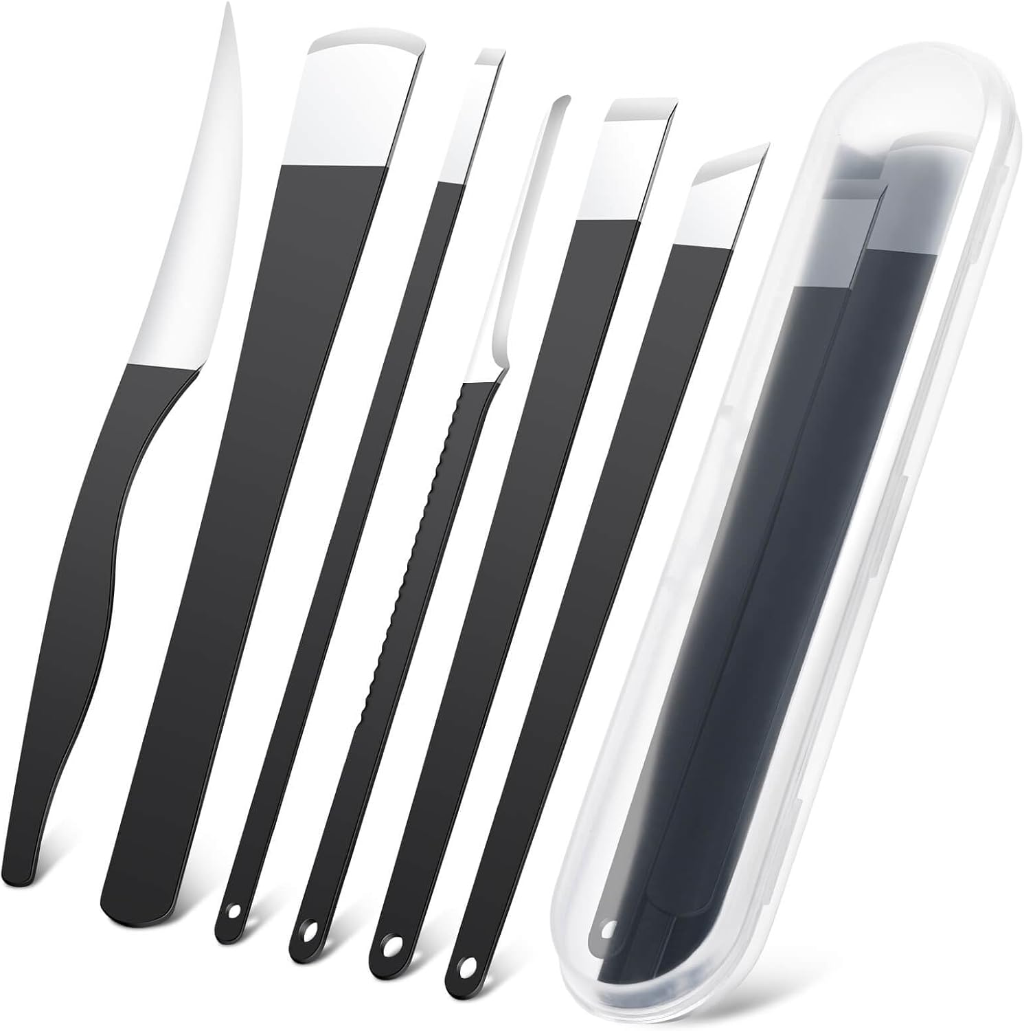 6Pcs Pedicure Knife Set, Professional Foot Knife with A Storage Box, Ingrown Toenail Removal Kit, Foot Care Tools Hard Dry Skin Remover for Hand Feet