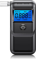 Breathalyzer, Alcohol Breathalyzer Tester with LCD Digital Display, Portable Breathalyzer for Home and Party Use (Includes 10 Mouthpieces)