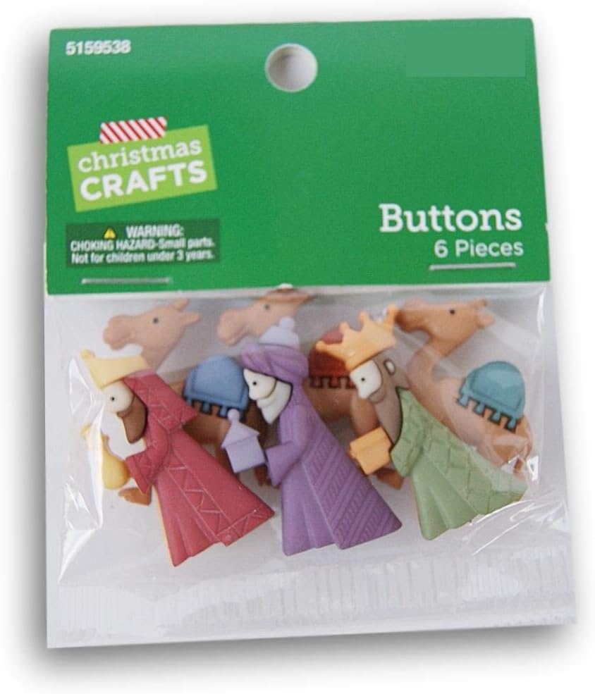 Christmas Crafts Nativity Buttons - Wise Men and Camels
