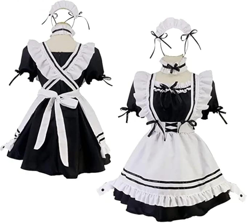 Japanese Ladies Anime Maid Apparel Outfit Cosplay Costume Dress Girls Sissy Fancy French Apron Maid Clothing