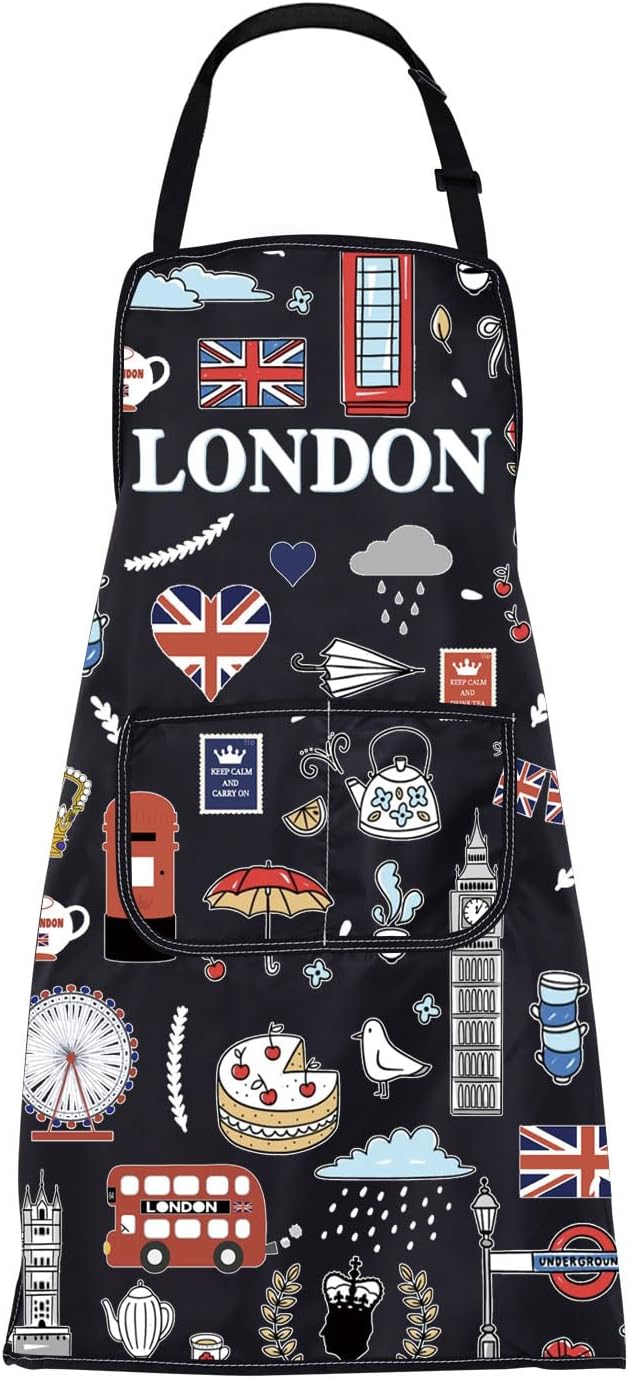 BNQL London Cooking Apron London Gifts for London Lovers London Souvenir Gifts London Travel Gift London Apron With Pockets