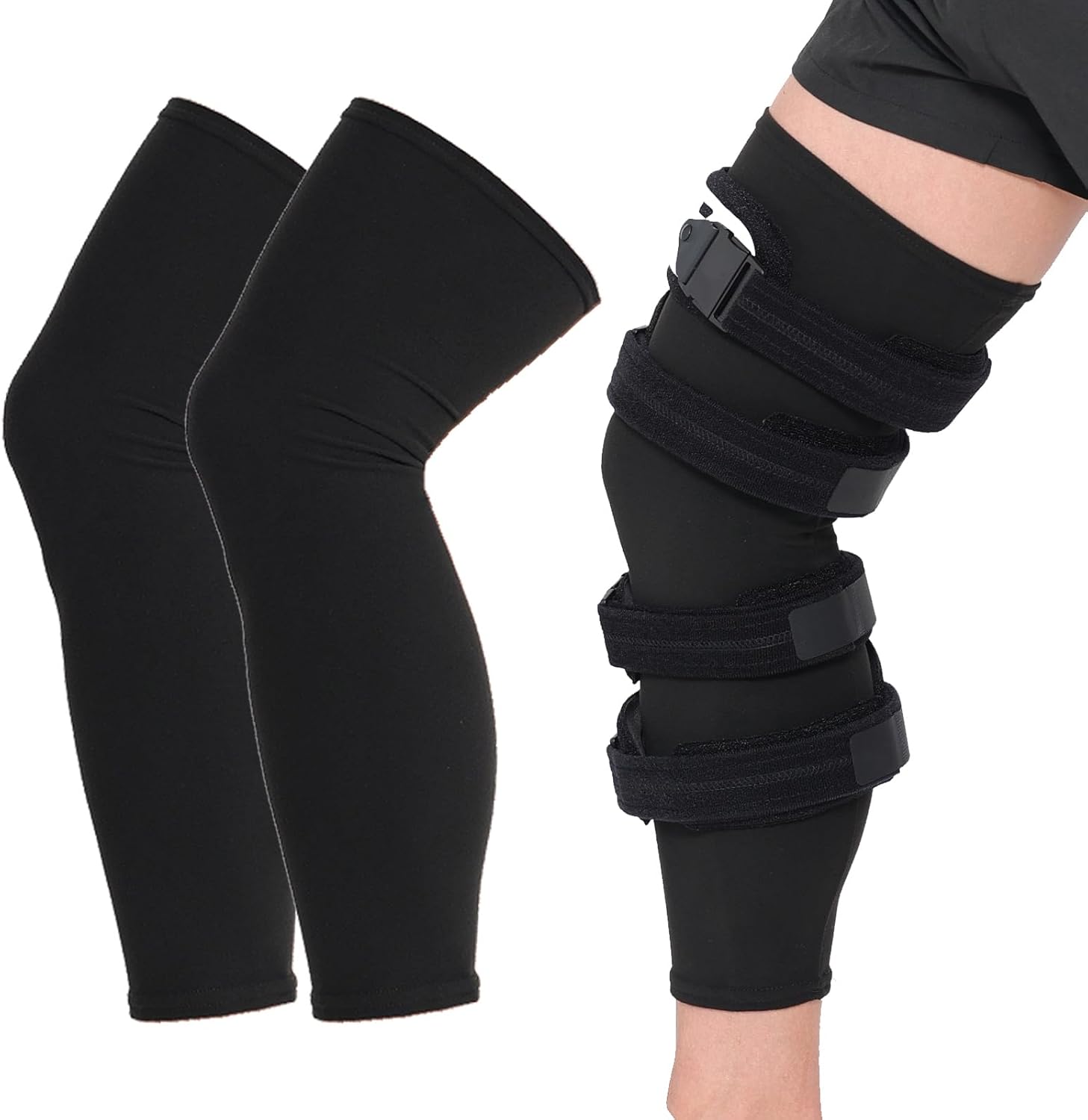 Orthomen Undersleeve Knee Brace Cotton Spandex Blend Knee Sleeves (2 Pack) for Women & Men, Breathable Knee Sleeve for Knee Bracing, Comfortable Knee Sleeve for Knee Braces,X-Large