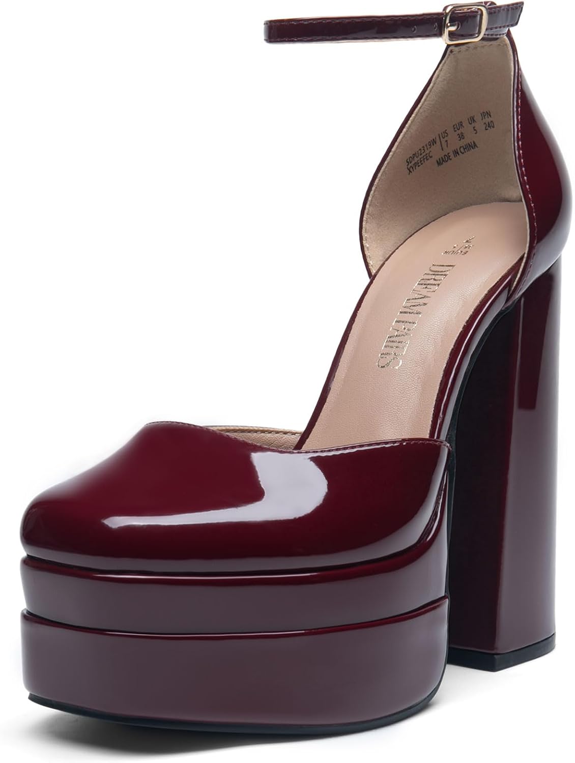 DREAM PAIRS Women’s High Chunky Platform Closed Toe Block Heels Square Toe Ankle Strap Dress Wedding Party Pumps Shoes Aurelia