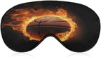 Burning Basketball Pictures Sleep Mask for Side Sleeper Women Men, Blindfold for Sleep, Travel, Yoga Nap Shift Work and Relaxation, Eye Mask with Adjustable Strap