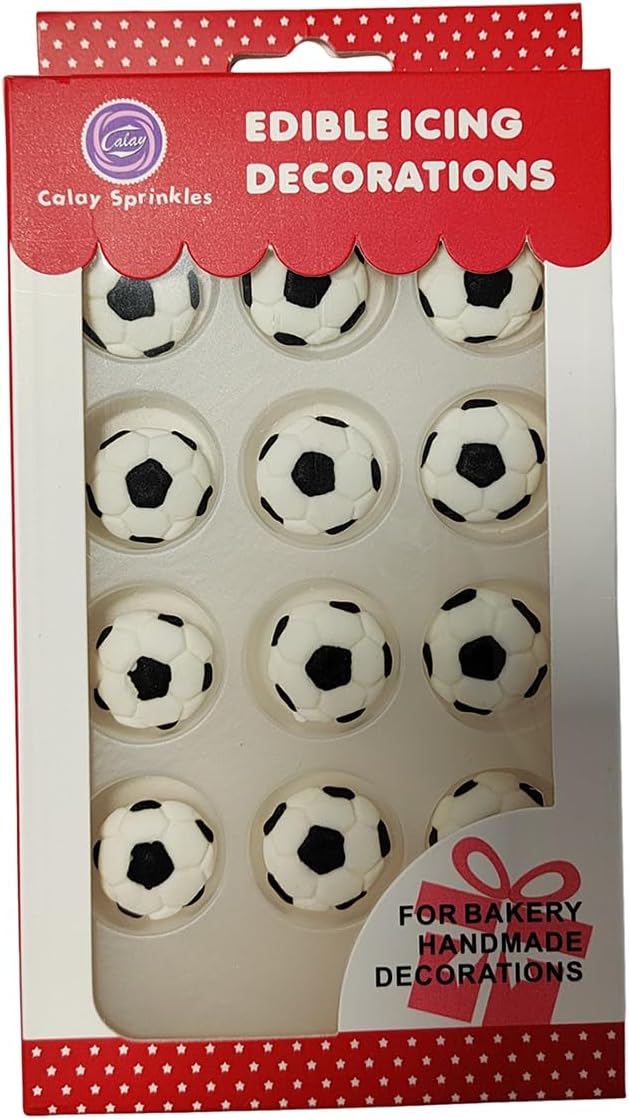 Edible Football Cake Decorations, Edible Soccer Cupcake Toppers, DIY Cake Toppers Icing Frosting Cookie Decorating Birthday Halloween Christmas Supplies