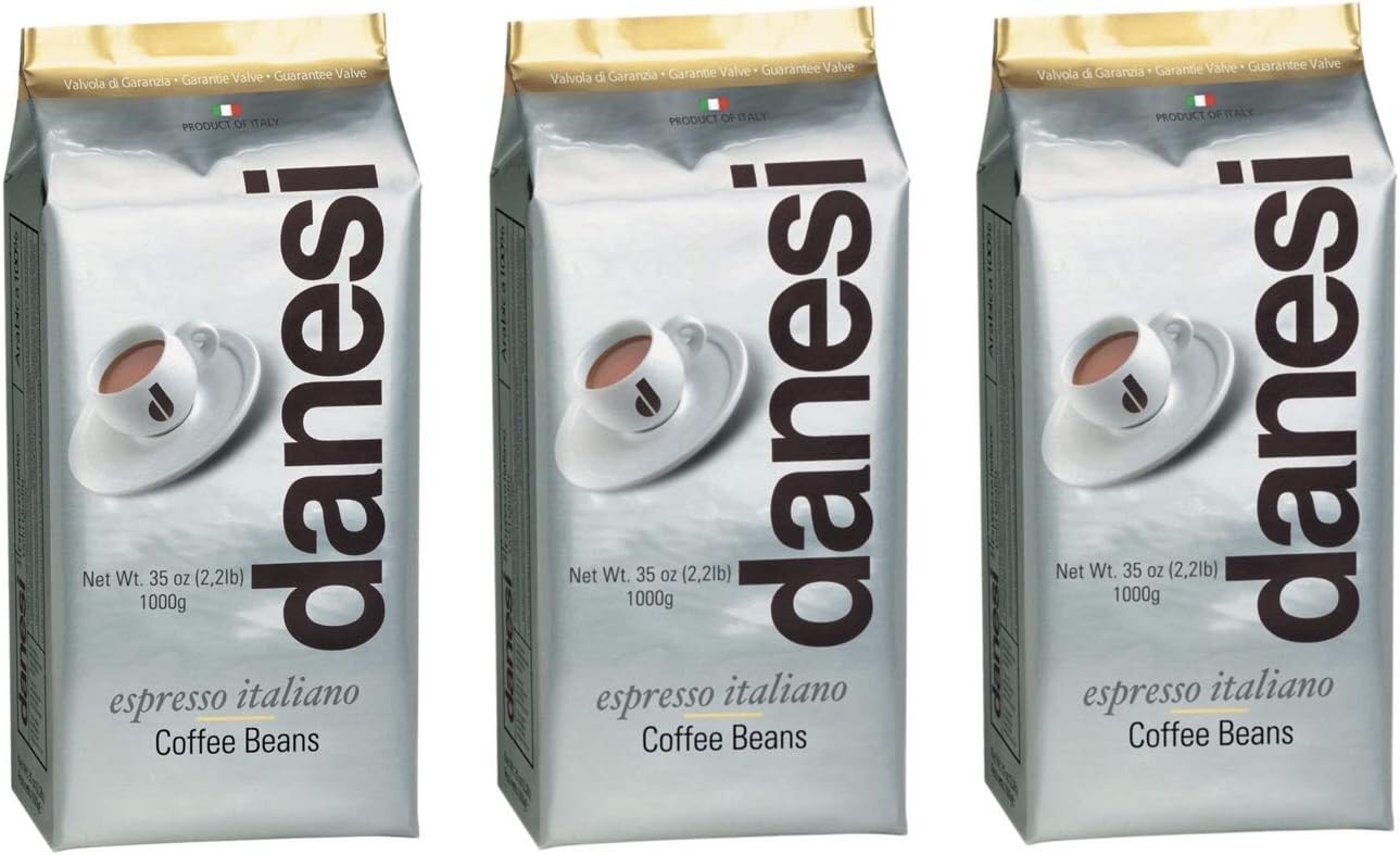 Danesi Caffe Italian Whole Coffee Beans - Espresso Coffee Beans and Medium Roast Whole Bean - Perfect for Espresso Machines, French Press, and Home Brewing - Gold (6.6 lb)