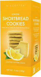 BISCOTTEA All-Natural Traditional Lemon Shortbread Cookies – Gourmet Buttery Biscuits Infused with Real Flavors (8 Cookies)