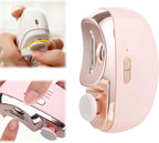 Electric Nail Clipper, 2 in 1 Electric Nail Clippers for Seniors and Adults, Baby Automatic Nail Clipper with Polishing, Light & Storage, Smart Nail Clipper 2-Speed for Fingernail (Pink)