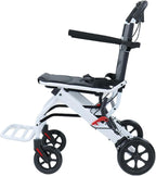 cdar Lightweight Transport Wheelchair, Aluminum Alloy Foldable Wheelchairs for Adults, Portable Transportation Travel Wheelchairs, Outdoor Collapsible Wheelchair, Bearing 200lbs White