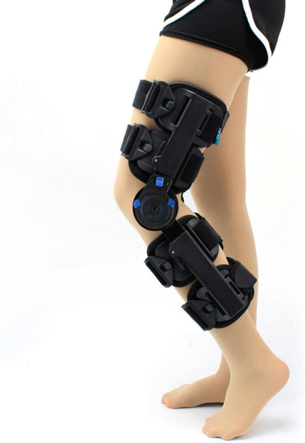 PopieL Knee Brace Orthotic Brace, Adjustable Sports Protective Gear for Knee and Leg, Hinged Rom Knee Brace for Recovery After Surgery, Fracture Fixation Brace, One Size