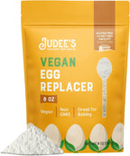 Judee's Gluten Free Egg Replacer Powder - Egg Replacer for Baking & Vegan-Friendly - Non-GMO & Preservative-Free Keto-Friendly Formula - Vegan Baking Supplies - 8 Ounce