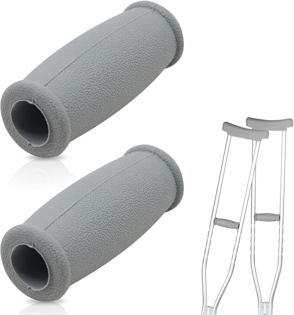 2 Pcs Crutch Hand Grip Replacement Cane Crutch Handgrips Soft Rubber Crutches Handle for Most Standard Aluminum Crutches