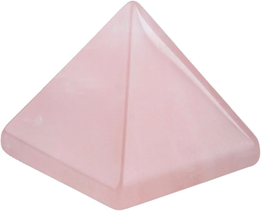 Rockcloud Healing Crystal Rose Quartz Pyramid Metaphysical Natural Gemstone Figurine