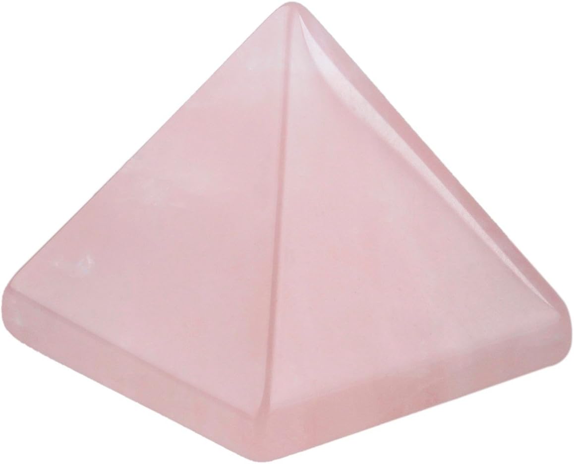 Rockcloud Healing Crystal Rose Quartz Pyramid Metaphysical Natural Gemstone Figurine