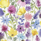 Boston International IHR 3-Ply Paper Napkins, 20-Count Lunch Size, Summer Floral Cream