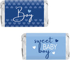 Blue It's a Boy Baby Shower Wrappers for Mini Chocolate Bars, Sweet Baby Boy Party Favor Candy Labels - 42 Count
