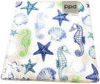 Paperproducts Design Decorative Paper Napkins, Beverage Napkin, Cocktail, Dinner, Gift, Celebrations - 5" x 5" - Aquarell Seaside Design (Pack of 20)