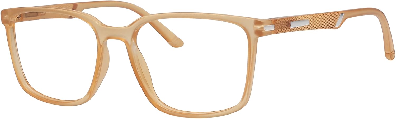 Eyekepper Reading Glasses Large Frame Square Readers Spring Hinges Men Women Champagne +2.00