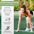 GT Premium Elastic Bandage Wrap (6" 2 Pack) - Hook & Loop Fasteners at Both Ends - Latex Free Hypoallergenic Compression Roll - Reusable Bandages for Waist, Legs, Elbow & Knee Wrap