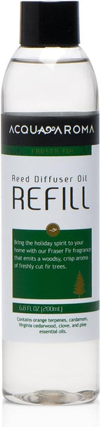 Acqua Aroma Fraser Fir Reed Diffuser Oil Refill 6.8 FL OZ (200ml) Contain Essential Oils. Fraser Fir Christmas Scent