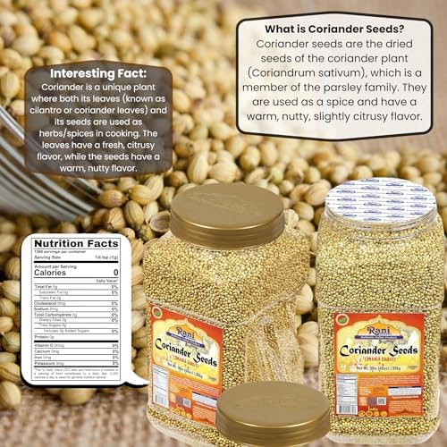 Rani Coriander (Dhania) Seeds Whole, Indian Spice 48oz (3lbs) 1.36kg Bulk PET Jar ~ All Natural | Gluten Friendly | NON-GMO | Kosher | Vegan | Indian Origin