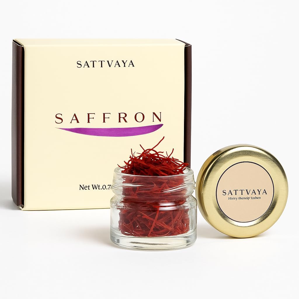 Sattvaya Organic Saffron Threads – 0.07 oz (2gm) – 100% Pure & Natural, Chemical-Free, Lab-Tested, Premium Grade A+ Kashmiri Kesar for Cooking, Tea, Milk & Desserts