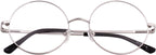 Agstum Retro Round Metal Non-Prescription Eyeglasses Frame with Spring HInge Clear Lens